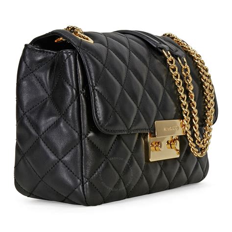 michael kors black and tan bag|Michael Kors quilted shoulder bag.